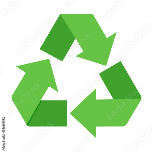 recycle symbol on white background