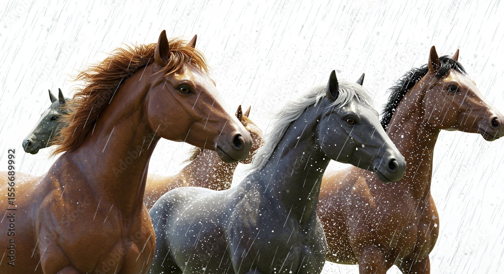 Obraz premium Horses in motion natural light