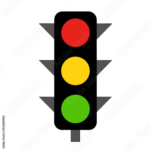 traffic light on green background