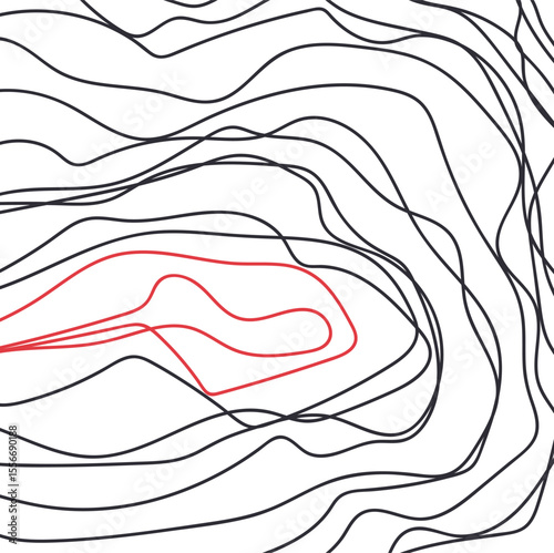 The texture consists of wavy intersecting lines, some of which are red.