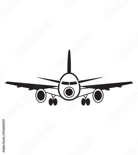 front of the plane, white background, eps 10, vector illustrator
