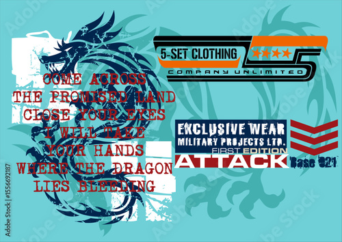Urban Streetwear and T-Shirt Graphic Vector Collection , grunge, collage-style vector graphics inspired by streetwear, music culture (hip-hop, soul), and skateboarding. They are all ideal for T-shirt 