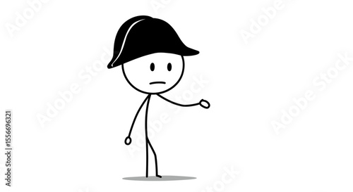 vector stickman cartoon of french emperor napoleon bonaparte
