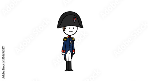 vector stickman cartoon of french emperor napoleon bonaparte