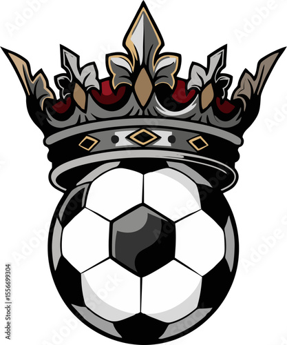 King Soccer Ball Crown Logo Design - Vintage/Retro style
Majestic soccer ball crowned with a regal crown. Perfect for sports teams, clubs, or tournaments. Vector graphic, easily customizable.