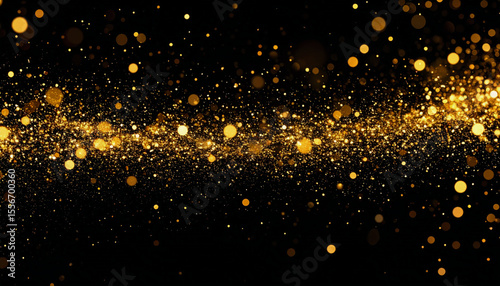 金色のきらめきと黒背景