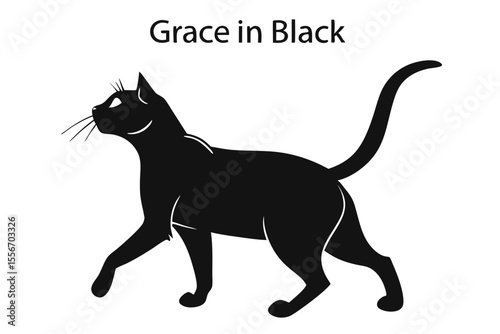 Grace in Black: Cat Silhouette Vector