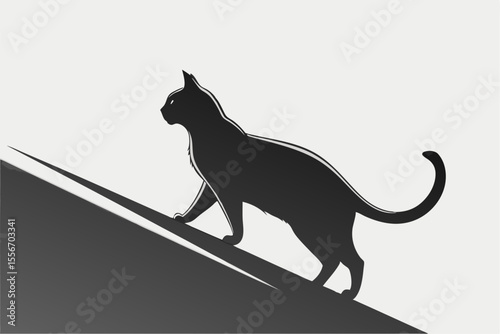 Monochrome Cat: Silhouette Illustration