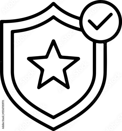 Verified security shield with star and checkmark icon symbolizing trust and protection
