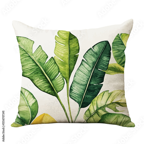 Pillow, watercolor painting vector, isolated on a white background.