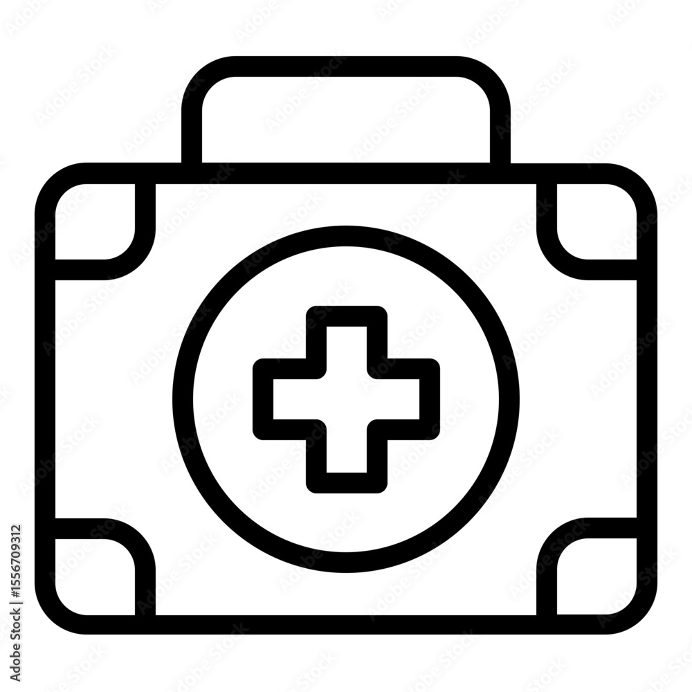 Obraz premium first aid kit icon line