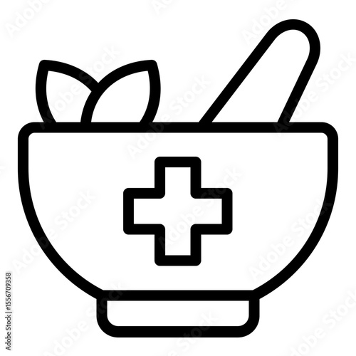 herbal medicine icon line