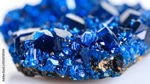 Closeup vibrant blue crystals