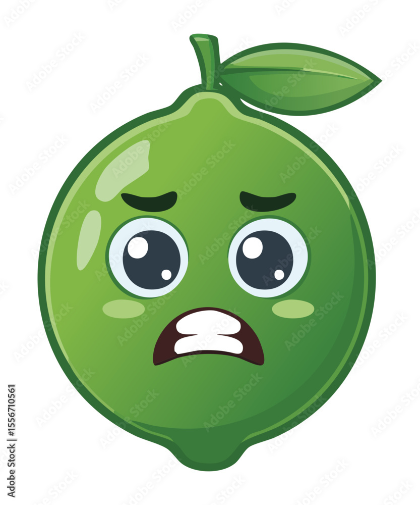 Obraz premium Depressed Lime Showing Sad Emotion - Vector Illustration