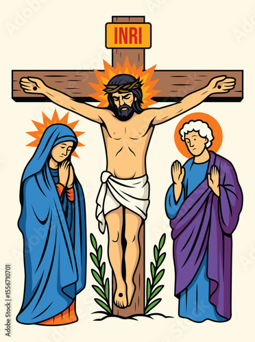 Good Friday Dark Sky Crucifix Scene