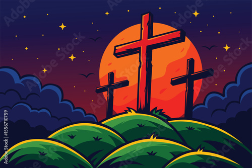 Good Friday Jesus Cross Silhouette Background