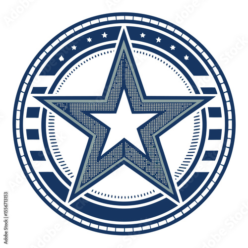 A stylized tech star, depicted in pixel art, is centrally positioned within a circular emblem.  The emblem has a slightly grainy, retro digital aesthetic. ISO 1.