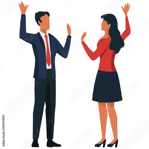 Man and Woman arguing Silhouette Icon
