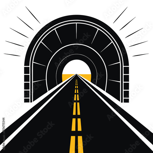 A dark tunnel dramatically opens to reveal a sunlit upward path, symbolizing career advancement and promotional opportunities.  Success, ambition, and growth are implied.