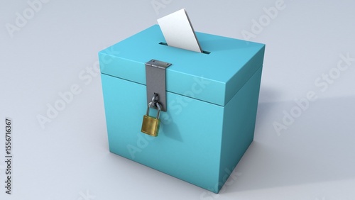 Wallpaper Mural blue ballot box 3D render Torontodigital.ca