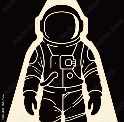 A striking silhouette of an astronaut against a contrasting background.