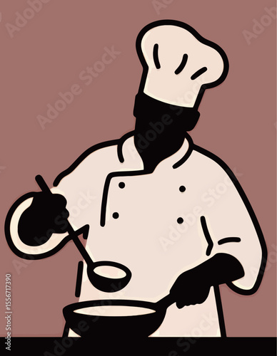 A chef preparing delicious food with passion and skill in a cozy kitchen.