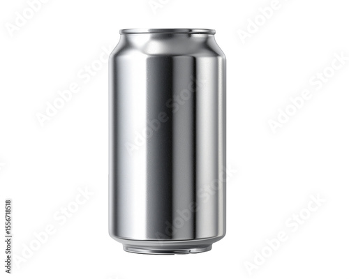 Plain silver aluminum can mockup