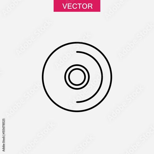 compact disk icon or logo isolated sign, vector linear illustration for web and app..eps