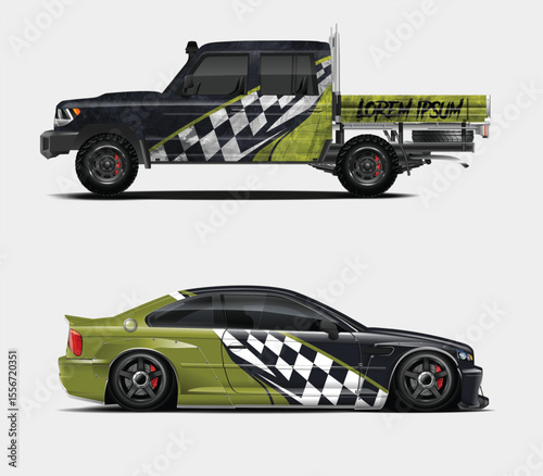 Custom Car Wraps for Pickup Truck and Sedan