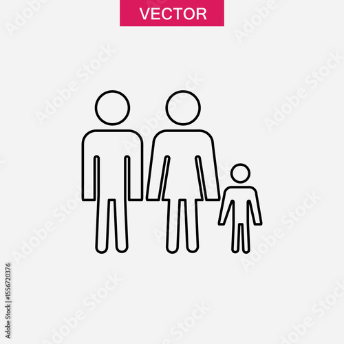 family icon isolated sign symbol vector, simple linear illustration for web and app..eps