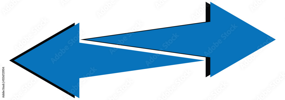 Horizontal long straight arrow signs. double arrow icon isolated on white background. Horizontal long straight arrow signs. double arrow icon isolated on white background.