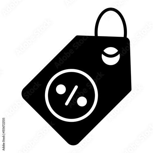 A minimalist sale in a solid glyph style, a vector graphic icon perfect for sales, promotions, and ecommerce special offers