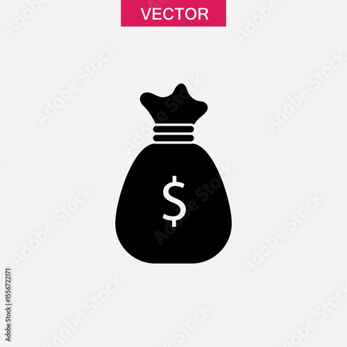 funding icon isolated sign symbol vector, mony bag simple illustration for web and app..eps