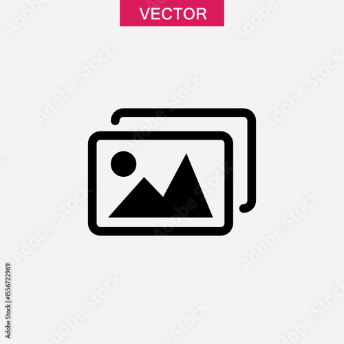gallery icon, vector flat black simple illustration for web and app..eps