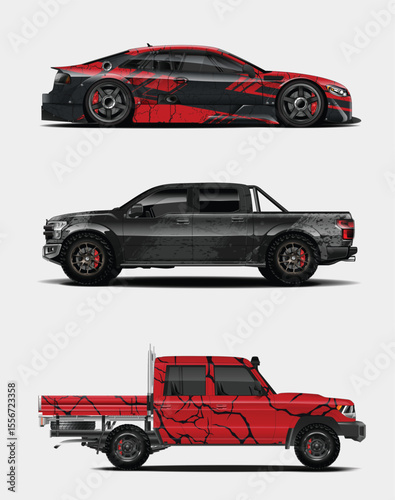 Custom Car and Truck Wrap Designs Three vehicle