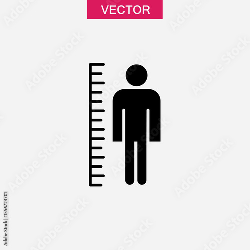 height measurement icon or logo, simple illustration for web and app..eps