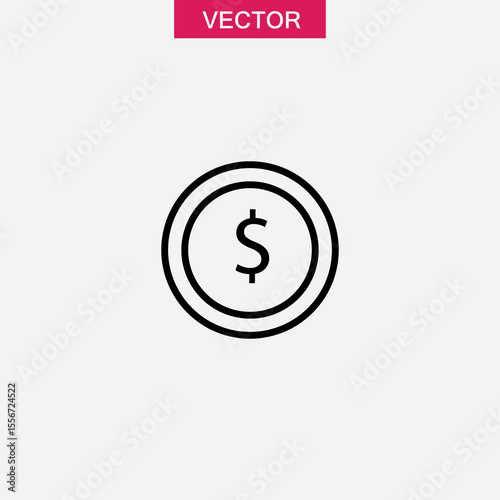 Money icon or logo isolated sign, vector flat black simple linear illustration for web and app..eps