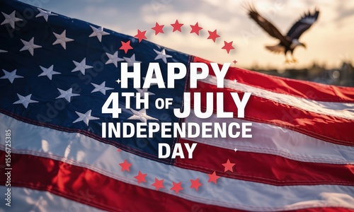 American flag eagle soaring 4th of july independence day