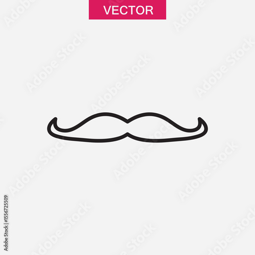 moustache icon or logo isolated sign symbol vector, simple flat linear illustration for web and app..eps