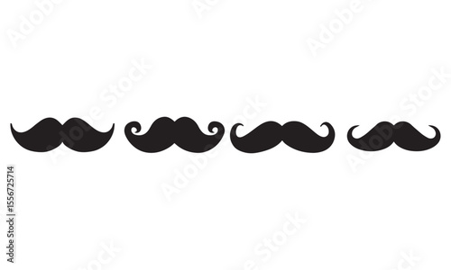 Mustache Silhouette Set Flat Design