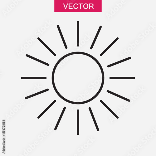 sun icon or logo isolated sign symbol vector,flat black linear illustration for web and app..eps