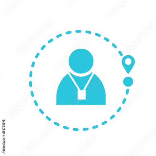 Tourist Guide Icon, Isolated on White Background
