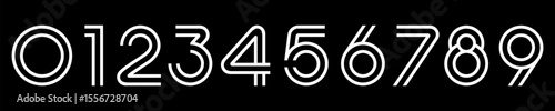 Number set font alphabet vector illustration. Set of modern number 0 to 9 logo designs. 