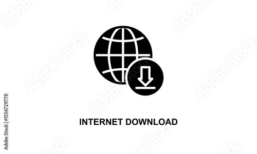 Internet Download Vector Icon Isolated On White Background