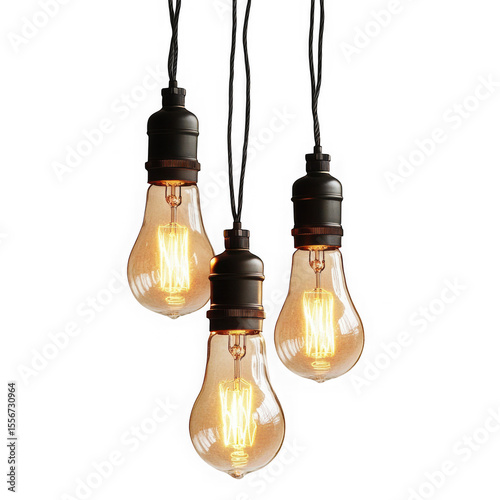 Vintage Lighting decor isolated on white and transparent background