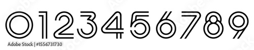 Number set font alphabet vector illustration. Set of modern number 0 to 9 logo designs. 