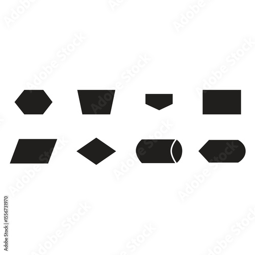 Vector illustration of set of shapes. Label icon set. Design elements.
