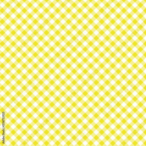 Gingham cross seamless pattern with yellow and white color, checkerboard background, square, tablecloth, book cover, Vector illustration