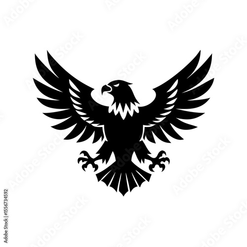 Black silhouette of an eagle with outstretched wings