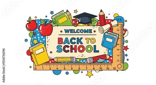 Welcome Back to School Fun Celebration with School Supplies